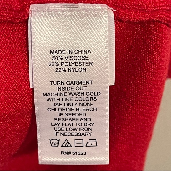 CeCe Womens Ruffled Sweater dress Luminous Red XL - Picture 11 of 11